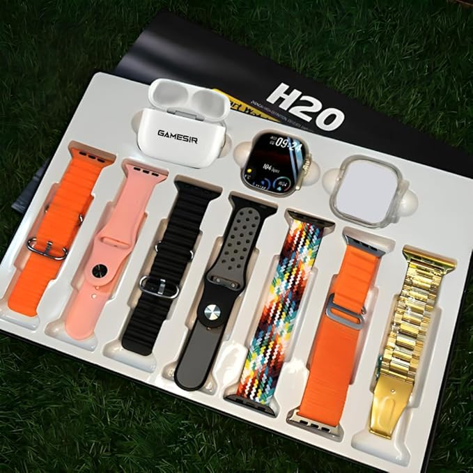 H20 Smart Watch Wireless Earphone Set 10 in 1 Strap