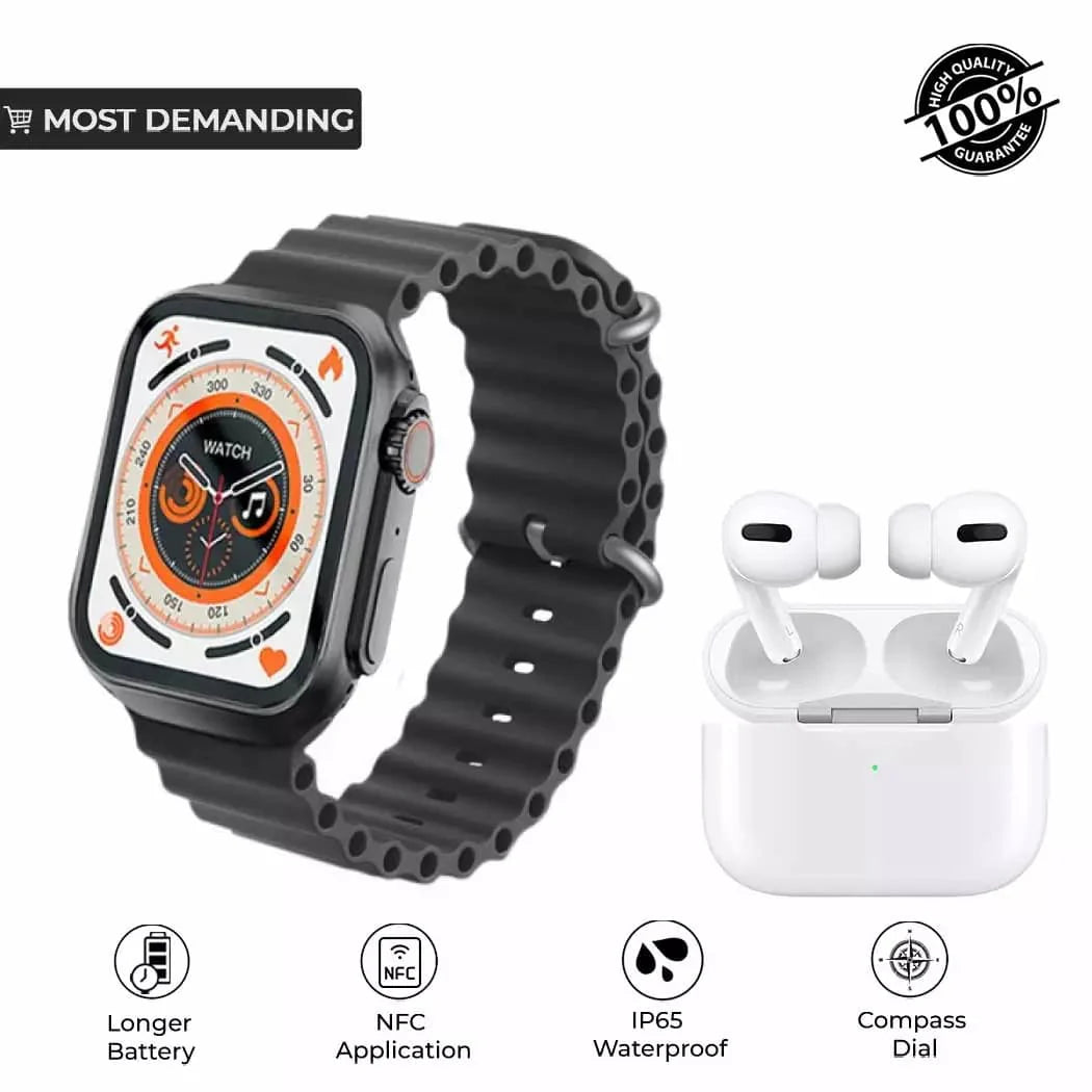 H20 Smart Watch Wireless Earphone Set 10 in 1 Strap