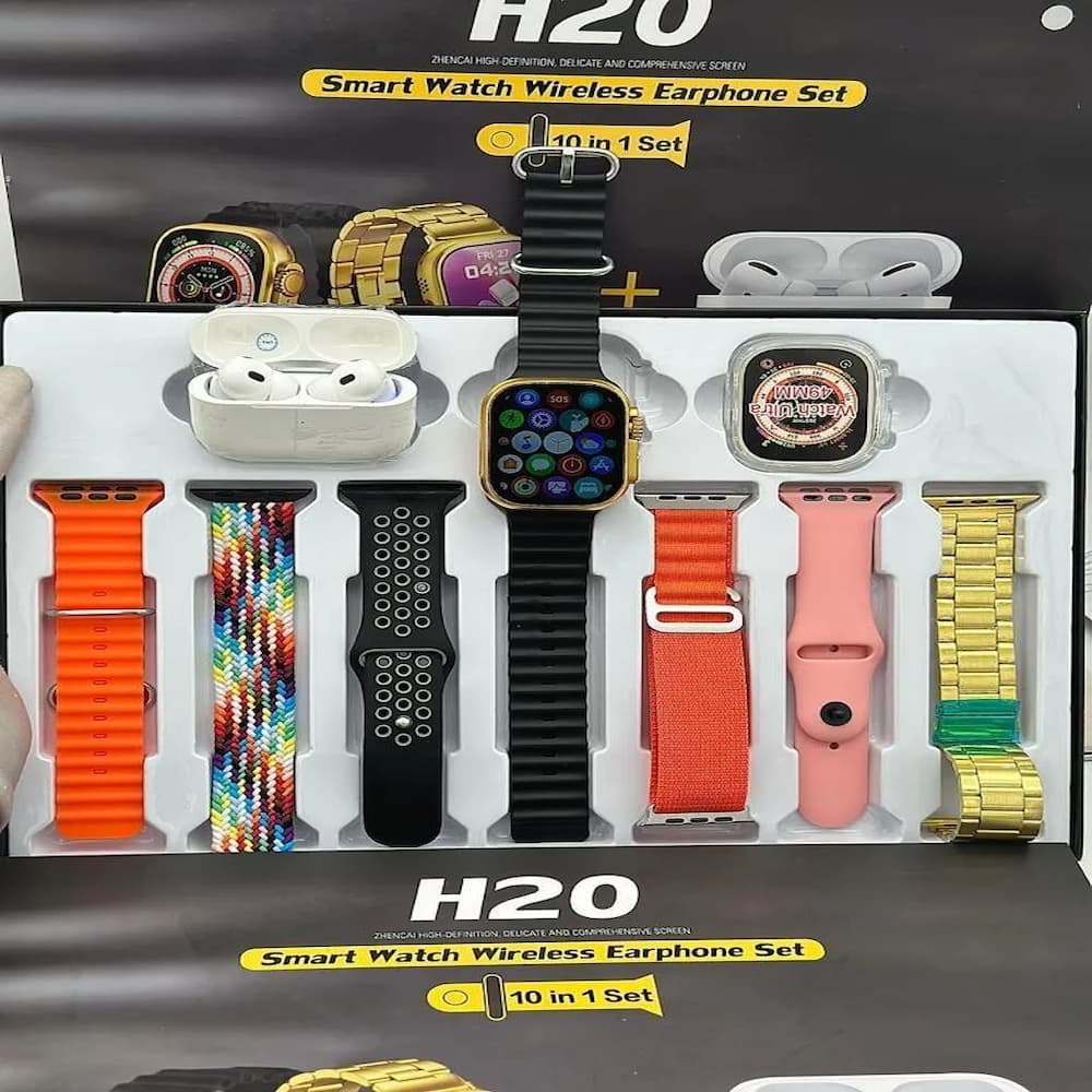 H20 Smart Watch Wireless Earphone Set 10 in 1 Strap